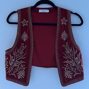 Costes Red and gold Embroidered Vest